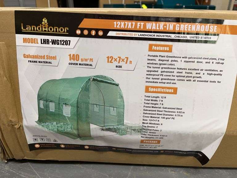 12' x 7' x 7' Walk in Greenhouse image