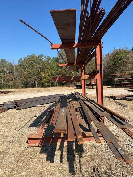 Contents of Cantilever Rack to Include K Stock image