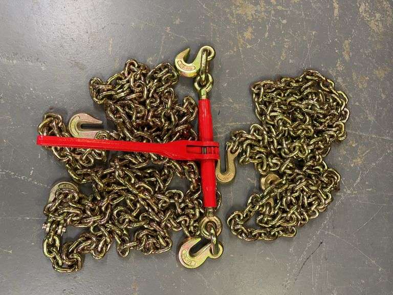 9200 Lb. Ratchet Binder & (2) 3/8" Chains image