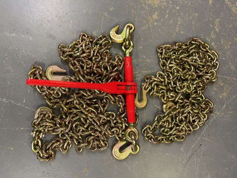 9200 Lb. Ratchet Binder & (2) 3/8" Chains image