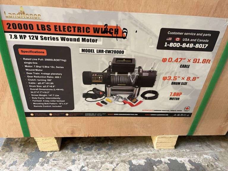 Unused 20,000 Lb. Electric Winch image