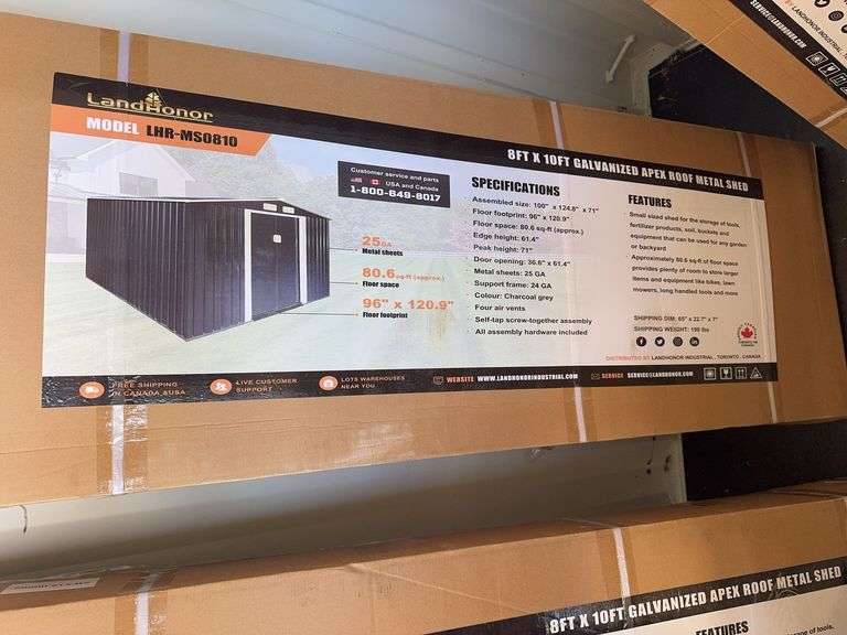 Unused 8' x 10' Metal Shed image