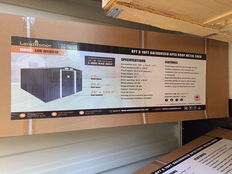 Unused 8' x 10' Metal Shed image