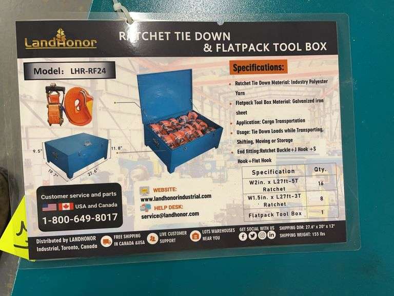 (16) Ratchet Tie Downs & Tool Box image