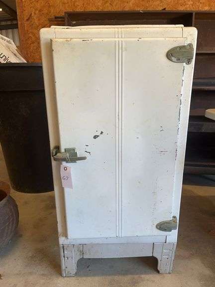 Antique Refrigerator with Ice Box image