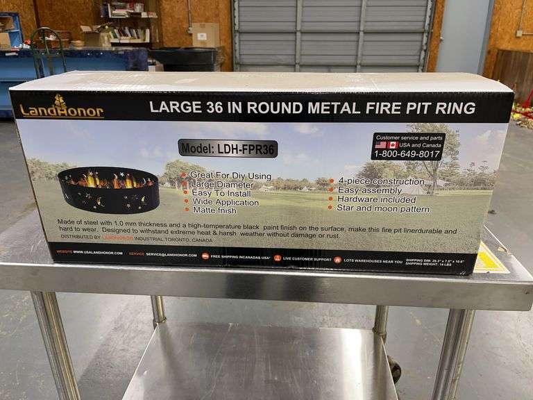 Unused 36 In. Round Metal Fire Pit Ring image