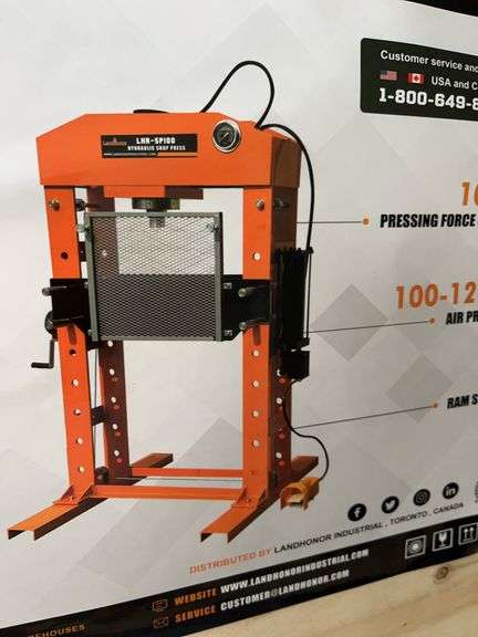 100 Ton Capacity Hydraulic Shop Press image