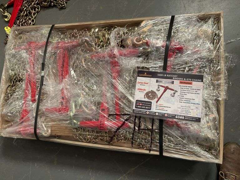 (24) Unused 5400 Lb Ratchet Binders & G70 Chains image