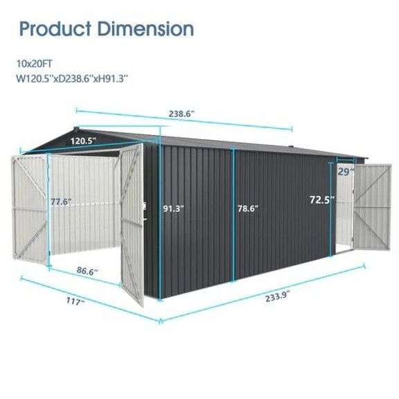 10' x 20' Portable Metal Shed image
