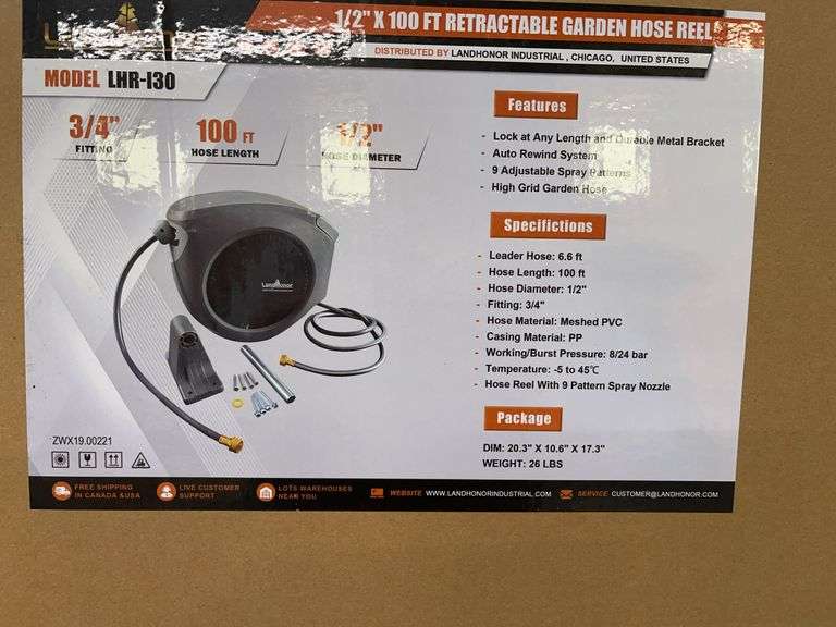 100 Ft. Retractable Garden Hose Reel image