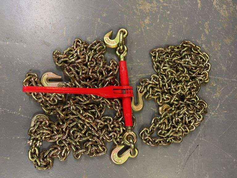 9200 Lb. Ratchet Binder & (2) 3/8" Chains image
