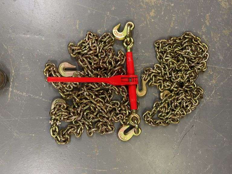 9200 Lb. Ratchet Binder & (2) 3/8" Chains image