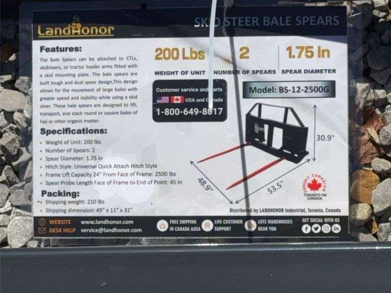 Unused Skid Steer Bale Spear image