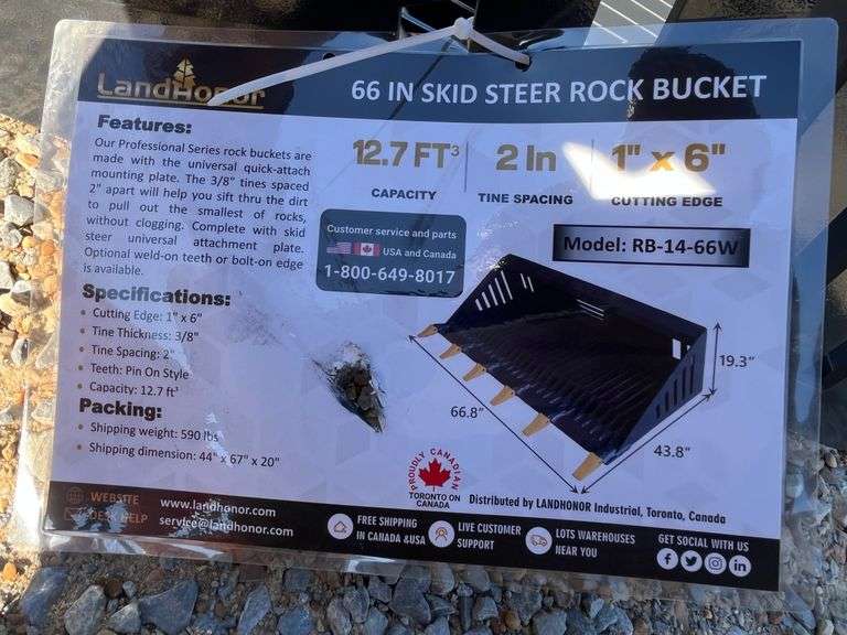 2025 Land Honor Skid Steer Rock Bucket image