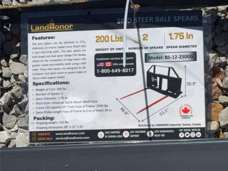 Unused Skid Steer Bale Spear image