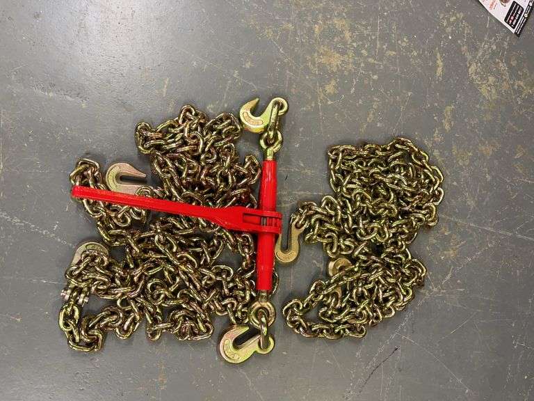 9200 Lb. Ratchet Binder & (2) 3/8" Chains image