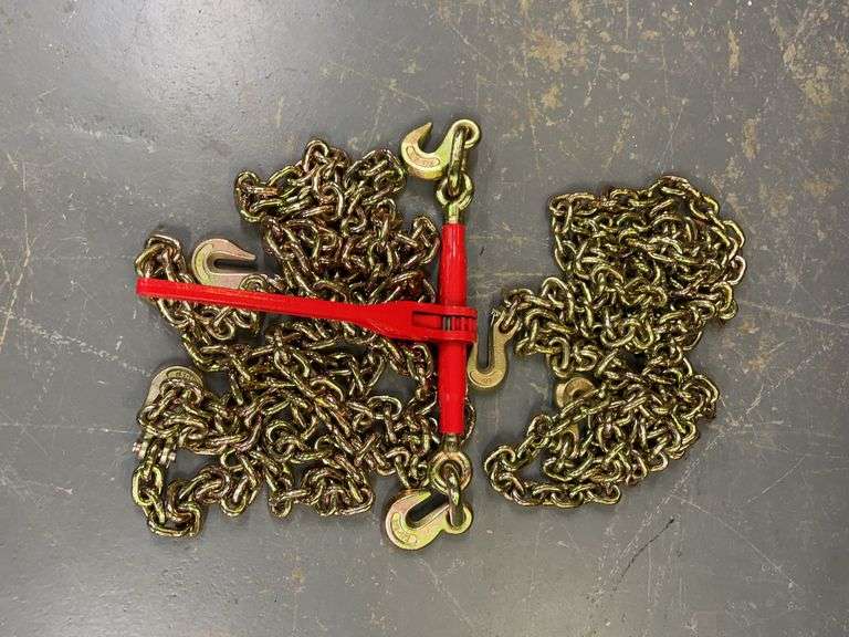 9200 Lb. Ratchet Binder & (2) 3/8" Chains image