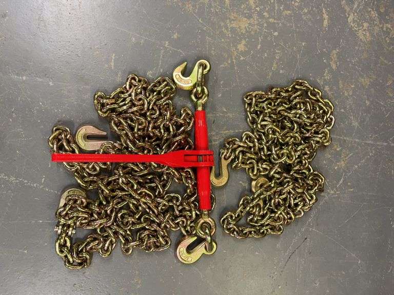 9200 Lb. Ratchet Binder & (2) 3/8" Chains image