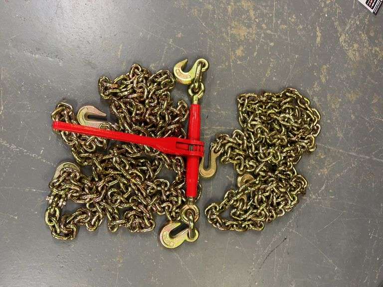 9200 Lb. Ratchet Binder & (2) 3/8" Chains image