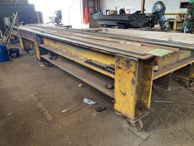 Large Steel Welding Table on Castors image