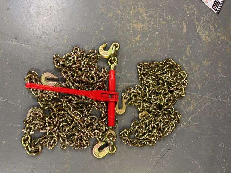 9200 Lb. Ratchet Binder & (2) 3/8" Chains image