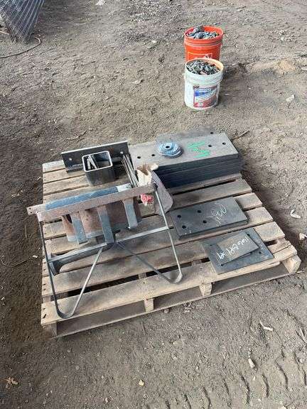 Pallet Steel, (2) Buckets of Lead image