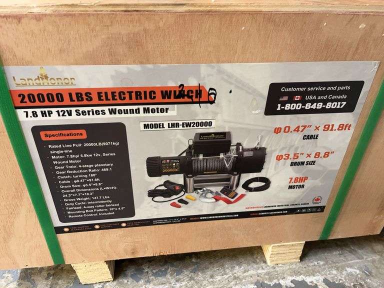 Unused 20,000 Lb. Electric Winch image