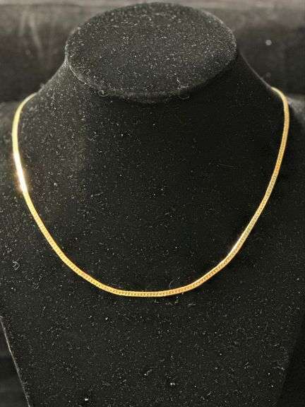 16" 2 mm Herringbone chain 14 kt. 3.9 grams image
