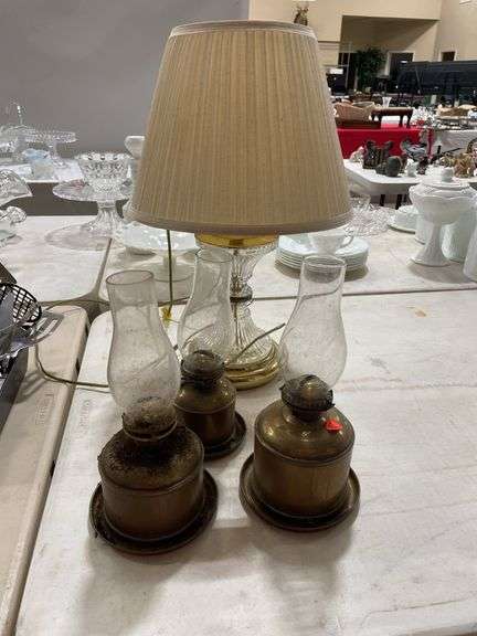 Lead Crystal Lamp & 3 Lanterns image