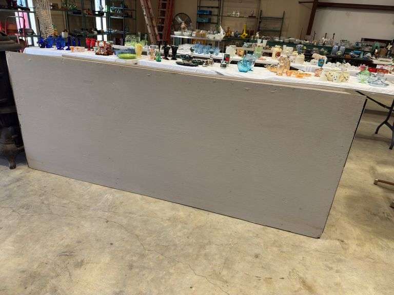 Large Painted Wooden Display Shelf or drafting counter image