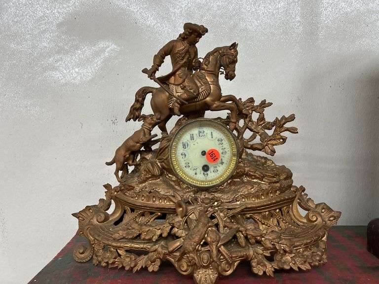 Napoleon III Brass Table Clock image