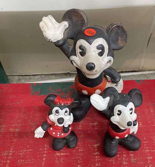 (3) Mickey Mouse Banks, Cast Iron image
