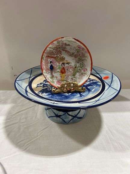 1991 Gail Pittman Cake Plate, Decorative Saucer & Stand image