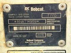 2015 Bobcat T770 Skid Steer