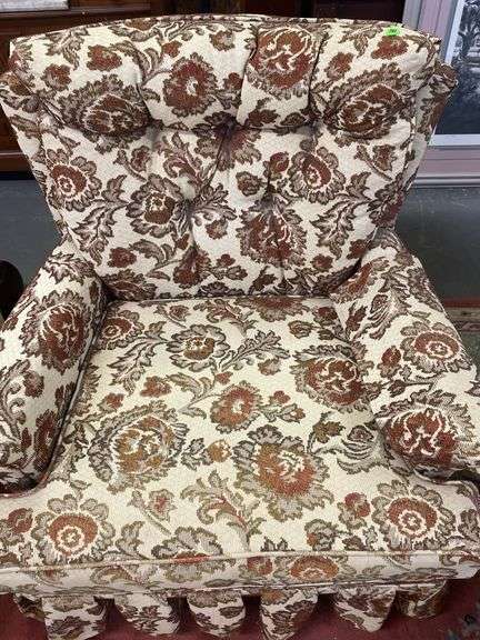 Upholstered Armchair with Floral Pattern