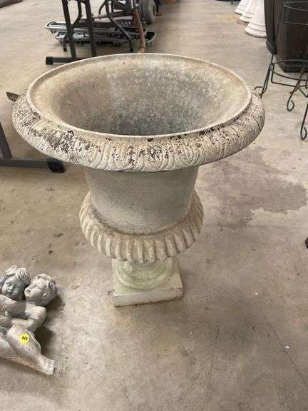 Garden Urn Planter with Cherub Decoration