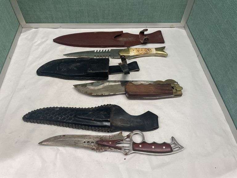 (3) Assorted Collectible Knives with Sheaths image