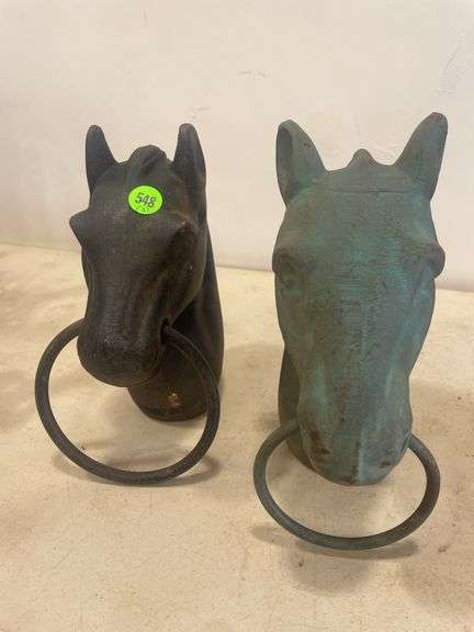 Group of 3 Horse Head Hitching Posts