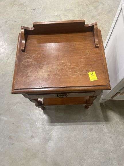 Wooden Nightstand with Drawer and Shelf