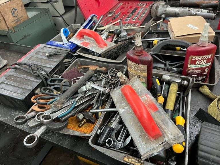 Table, Vise, and Contents