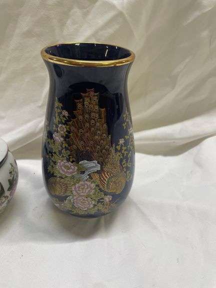 Oriental Floral Vase and Flower Pot