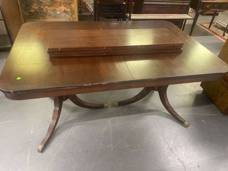Mahogany Dining Table with Leaf Inserts