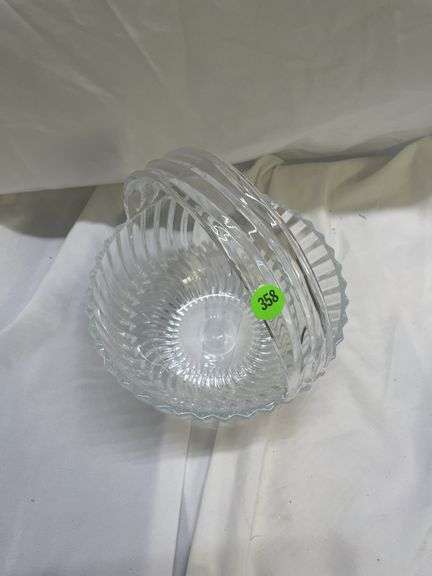 Towle Lead Crystal Basket with Handle