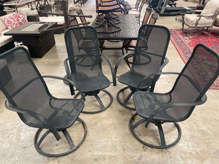 Set of Four Outdoor Swivel Chairs