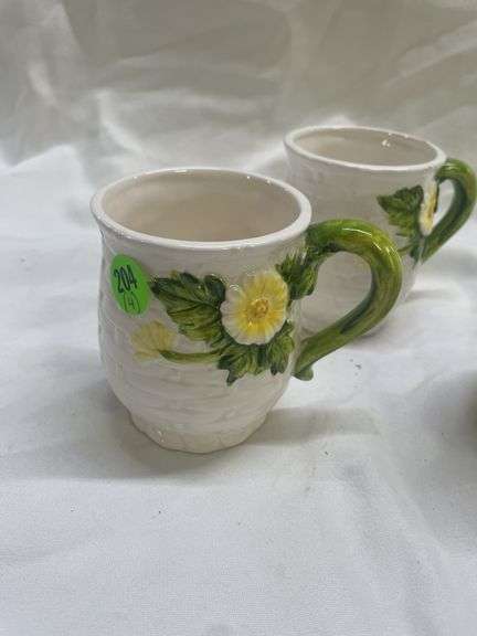 (4) Geo. Z. Lefton Floral Mugs