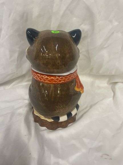Ceramic Raccoon Cookie Jar