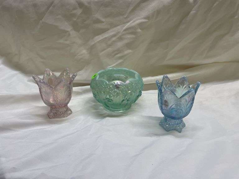 Fenton Carnival Glass Candle Holders