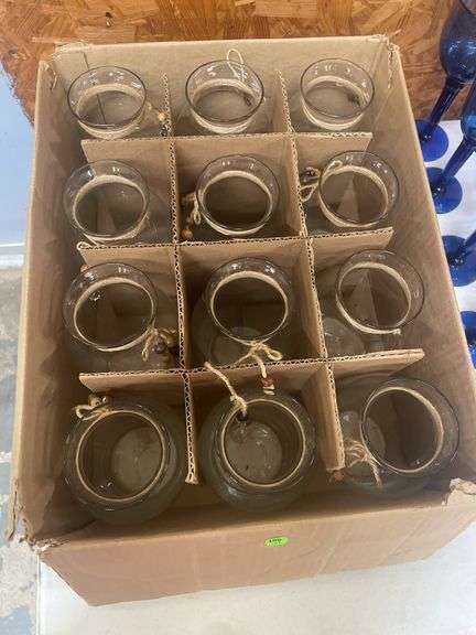(12) Glass Vases with Decorative Twine