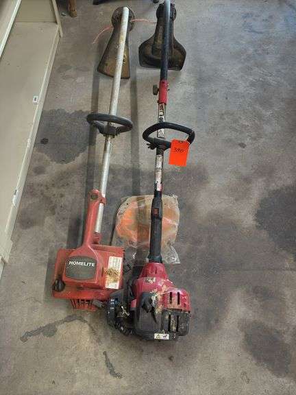 Two String Trimmers: Homelite Electric and Tough-Cut Gas Powered