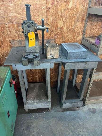 (2) Wood Tables with Arbor Press